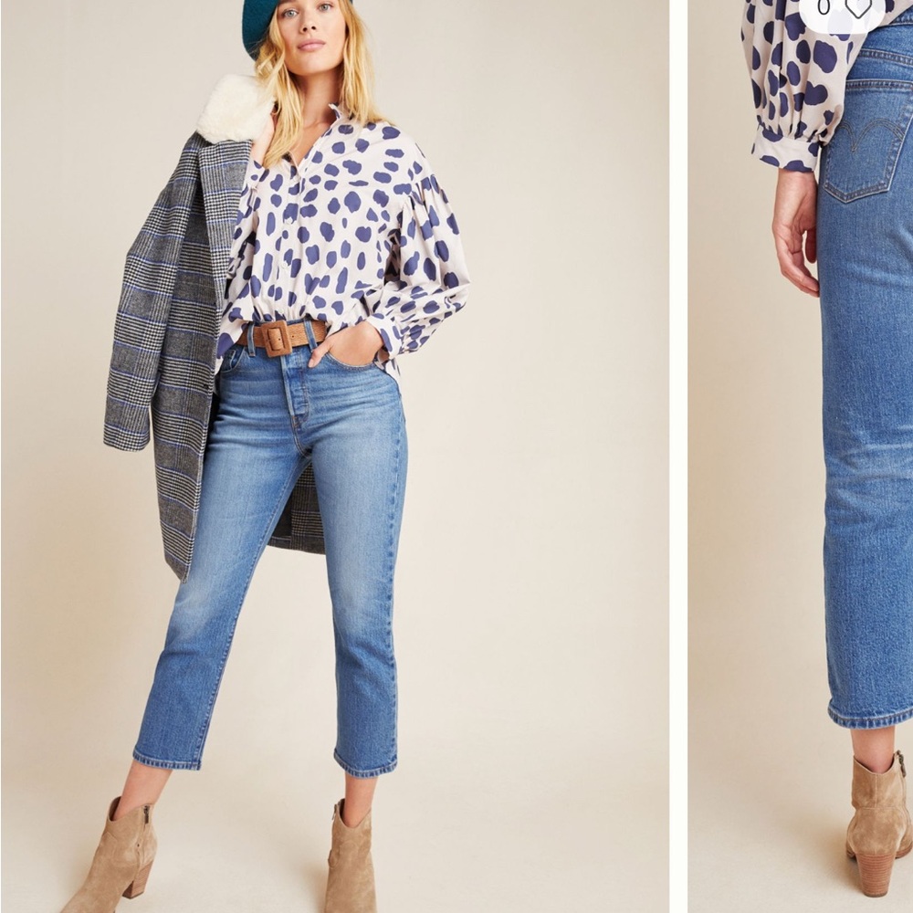 Levi's 501 High-Rise Cropped Straight Jeans